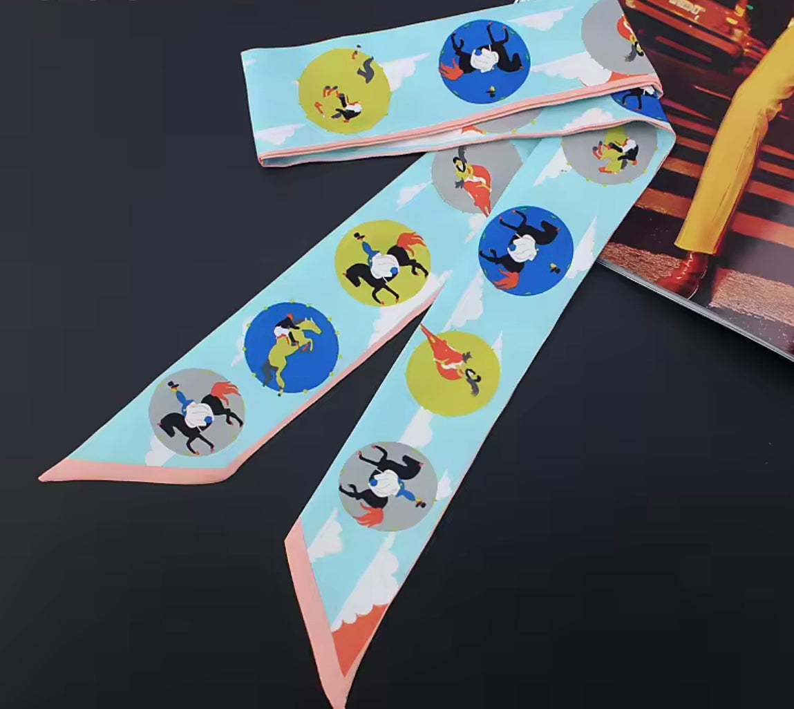 SKY Horse Design Twilly Scarf, Hair or Handbag Tie
