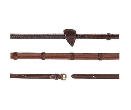 Dy'On 1/2” Rubber Reins with 7 Leather Loops and Plaited Detail - D Collection