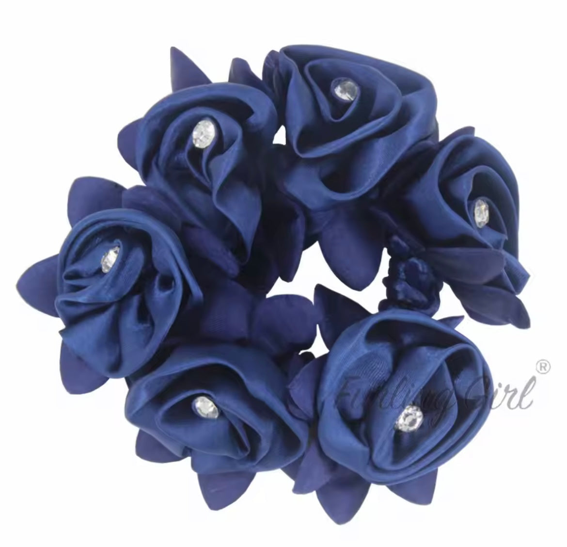 THD Rose Petal Scrunchie with Crystals