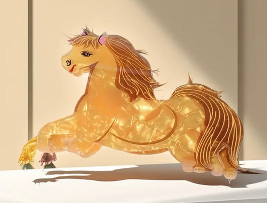 Horse Hair Clip - Golden Brown
