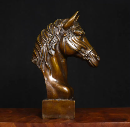 Copper Horse Head Sculpture