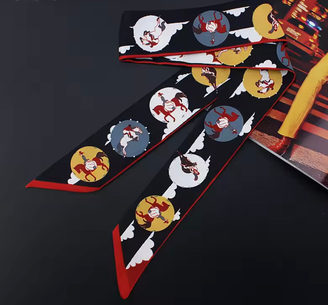 SKY Horse Design Twilly Scarf, Hair or Handbag Tie