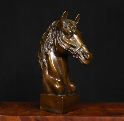 Copper Horse Head Sculpture