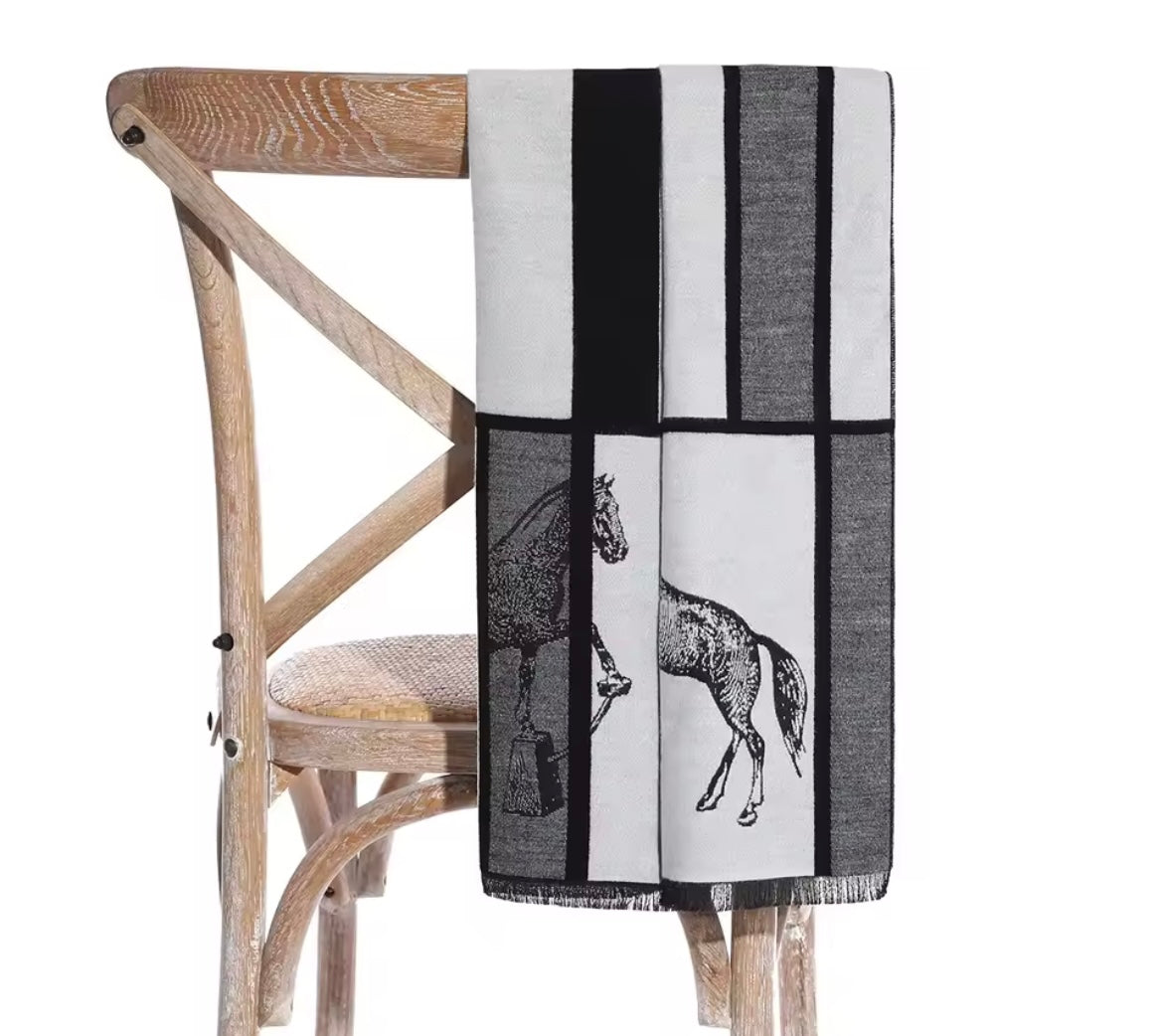 Horse Print Cashmere Scarf