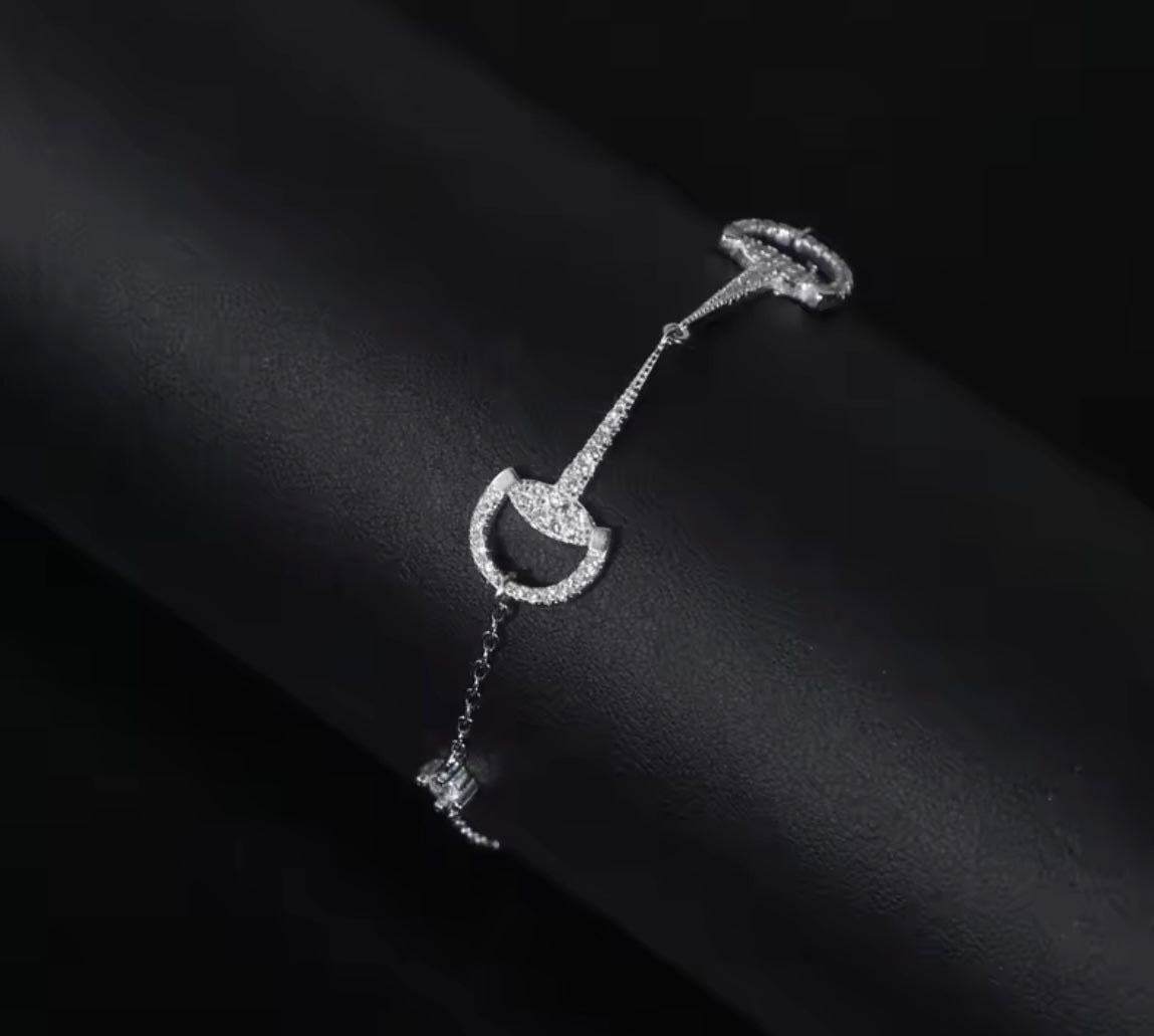 THD Dainty Snaffle Bit Link Chain Bracelet - Sterling Silver