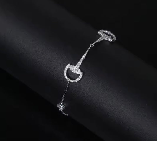 THD Dainty Snaffle Bit Link Chain Bracelet - Sterling Silver