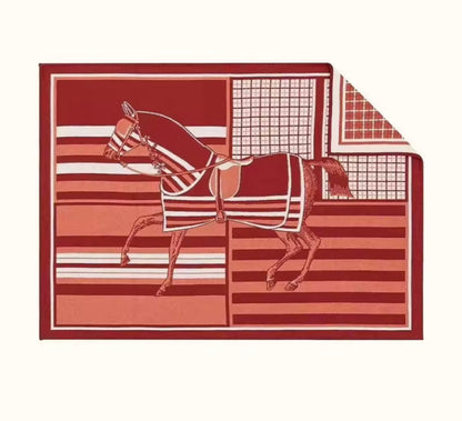 Wool Blend Horse Print Rug