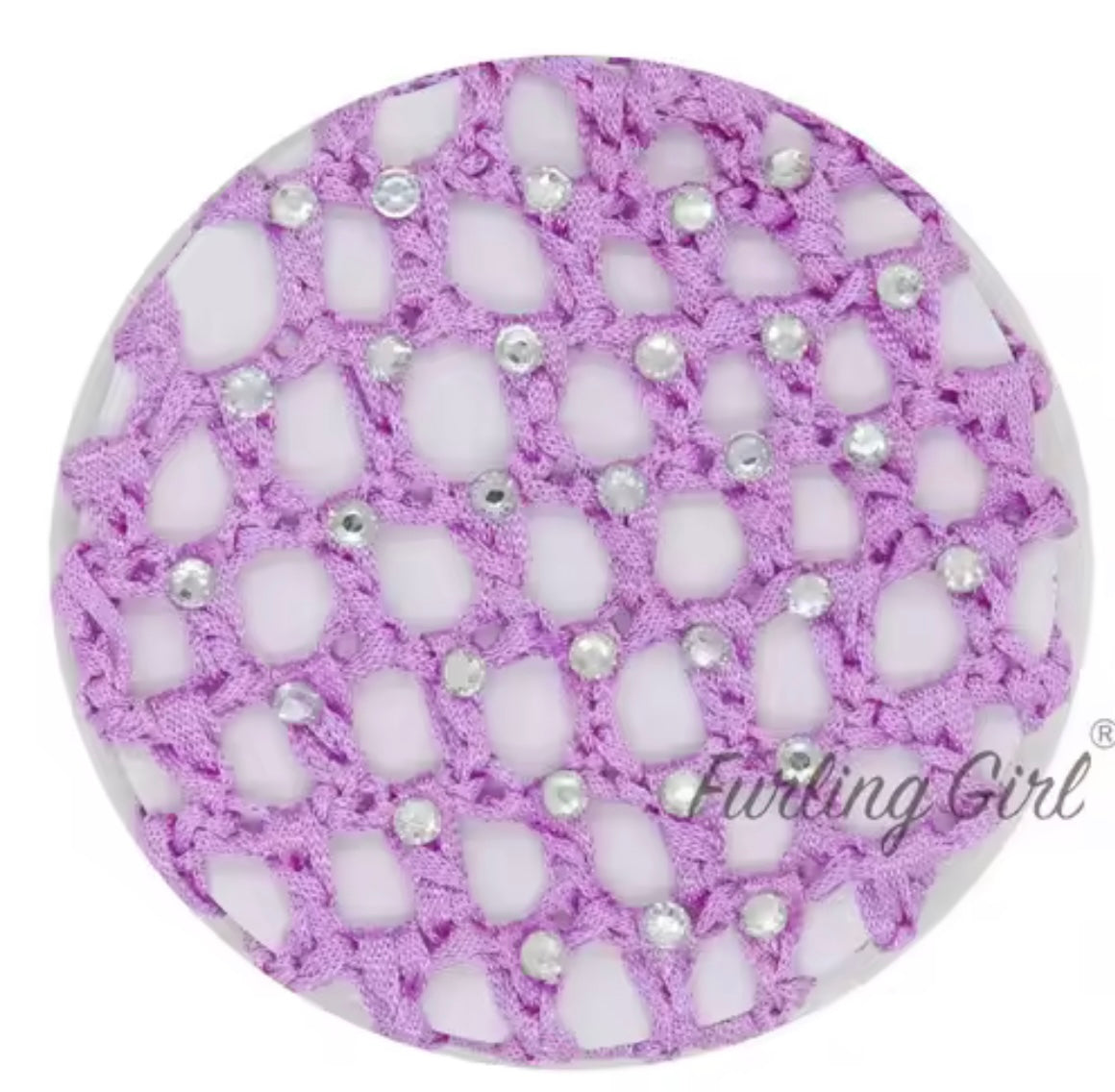 THD Crocheted Ribbon Hair Bun Net with Crystals