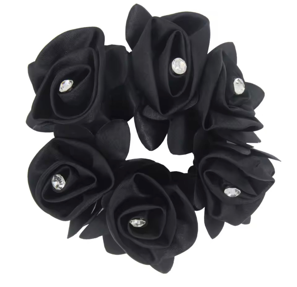 THD Rose Petal Scrunchie with Crystals