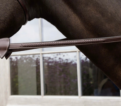 Dy'On 1/2” Rubber Reins with 7 Leather Loops and Plaited Detail - D Collection