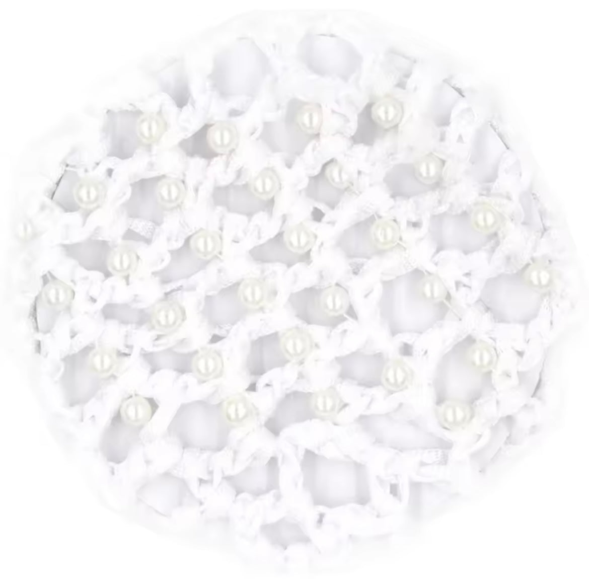THD Crocheted Ribbon Hair Bun Net with Pearls