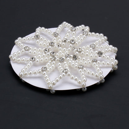 THD Pearl Elastic Hair Bun Net with Crystals