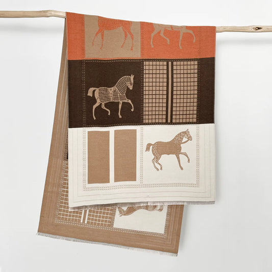 BRAD Horse Design Cashmere Blend Pashmina/Shawl