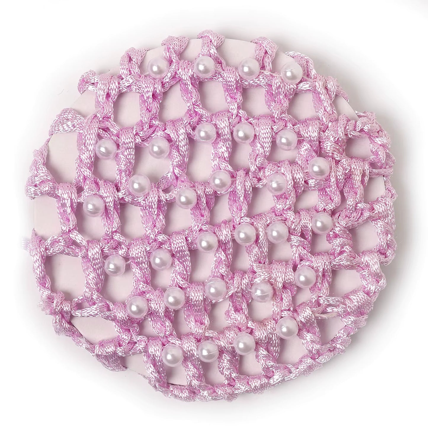 THD Crocheted Ribbon Hair Bun Net with Pearls