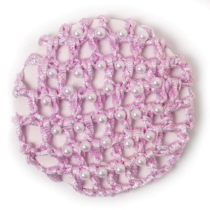 THD Crocheted Ribbon Hair Bun Net with Pearls