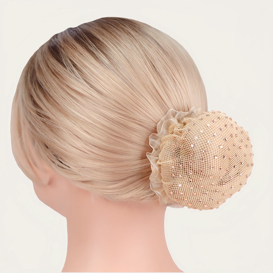 THD Rhinestone Bun Hair Net with Elastic