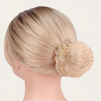 THD Rhinestone Bun Hair Net with Elastic