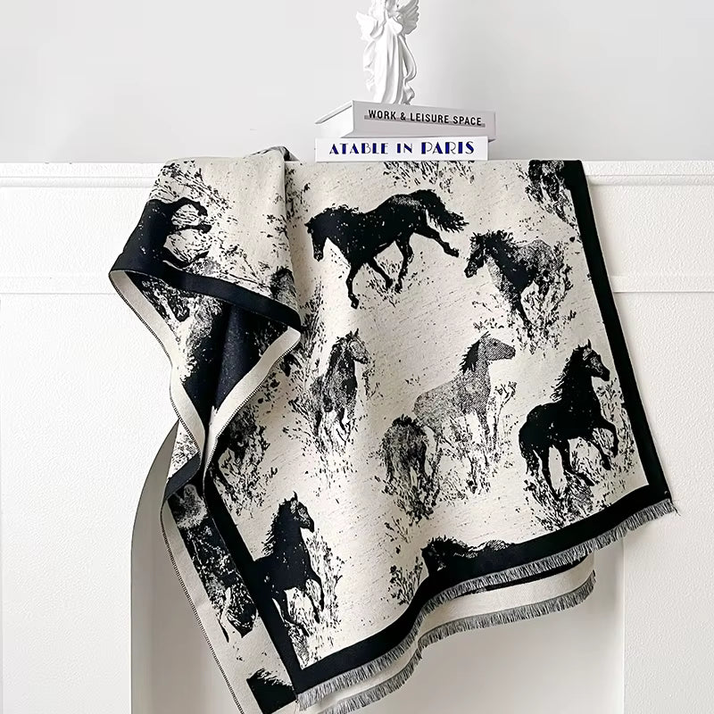 WILD HORSE Horse Design Pashmina/Shawl