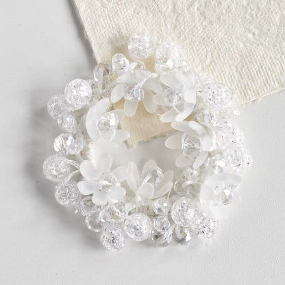 THD Crystal, Pearls and Beaded Flowers Hair Tie