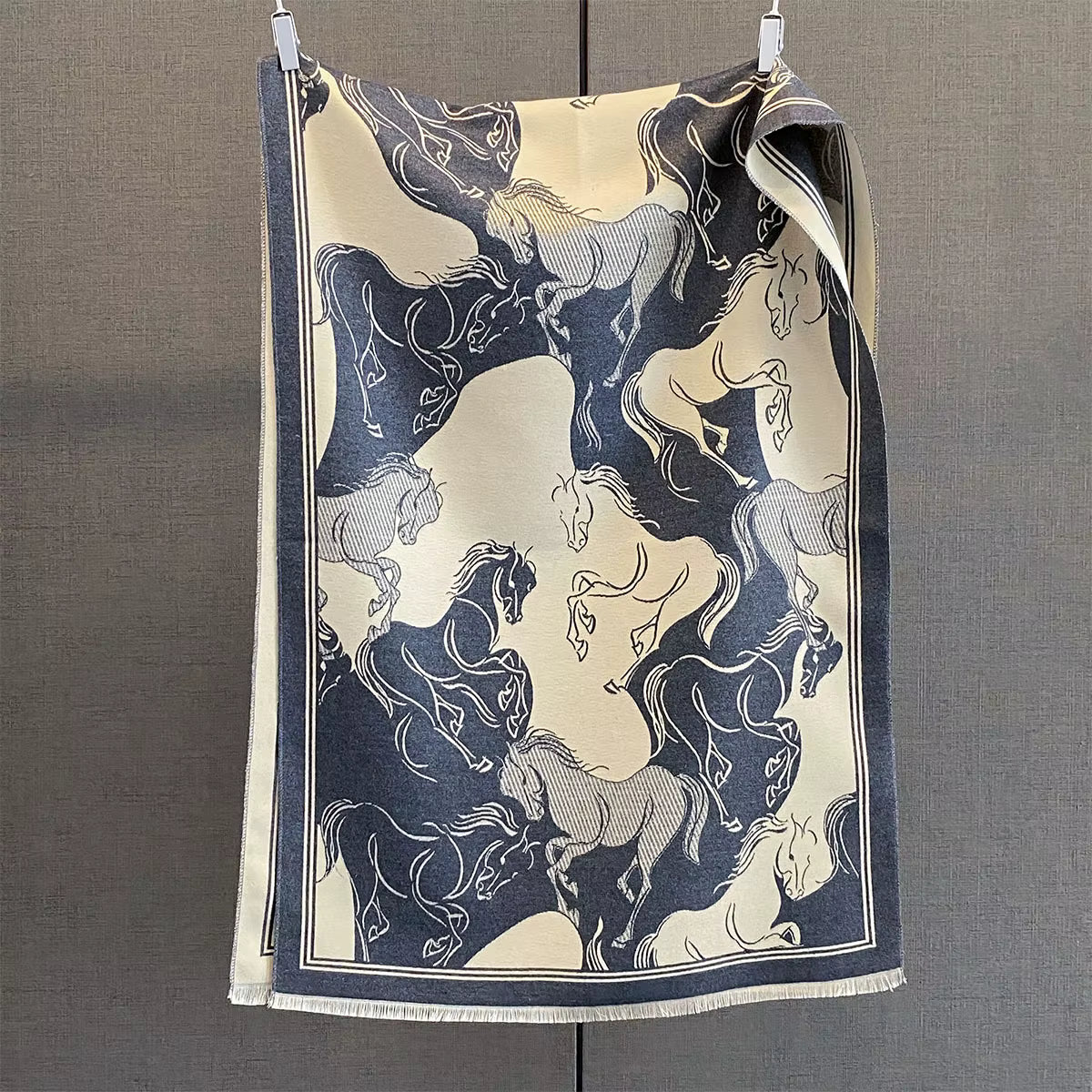 EARL Horse Design Cashmere Blend Pashmina/Shawl