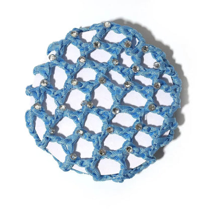 THD Crocheted Ribbon Hair Bun Net with Crystals