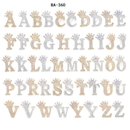 The Horse Den Diamante Letter Pin with Crown