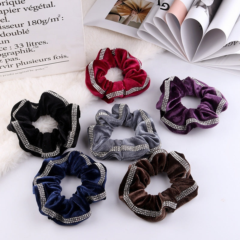 TAMMY Velvet Scrunchie with Crystal Band