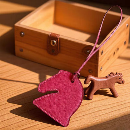 DOUG PU Leather Horse Head Bag Charm