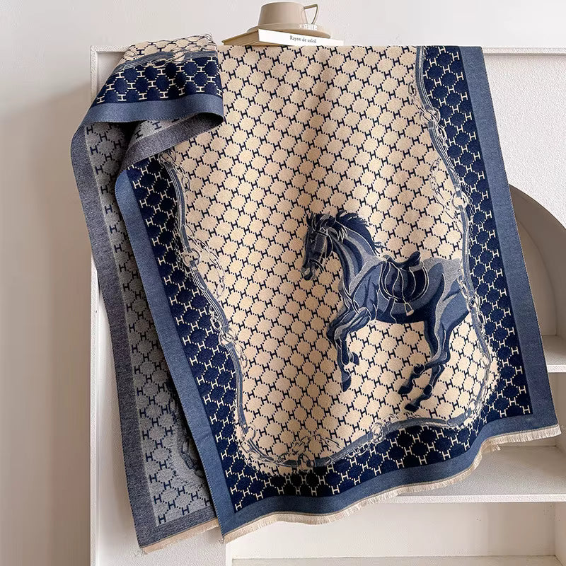 LAHORE Horse Design Cashmere Pashmina/Shawl