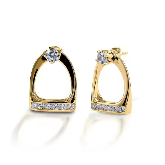 THD Large Stirrup Iron Earring with Cubic Zirconia's