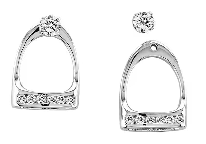 THD Large Stirrup Iron Earring with Cubic Zirconia's