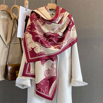 EARL Horse Design Cashmere Blend Pashmina/Shawl
