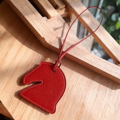 DOUG PU Leather Horse Head Bag Charm