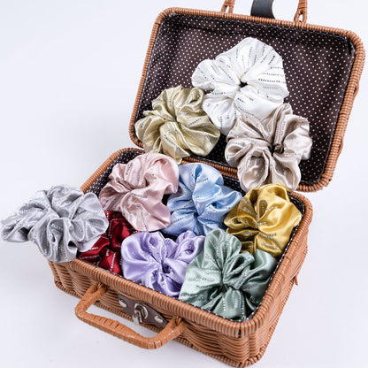 NICKY Mulberry Silk Diamond Row Scrunchie