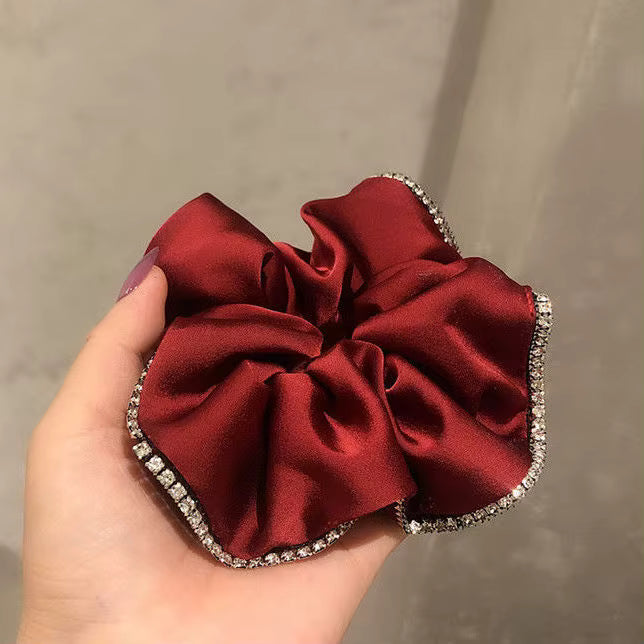 BRIDGET Rhinestone Edge Satin Scrunchie