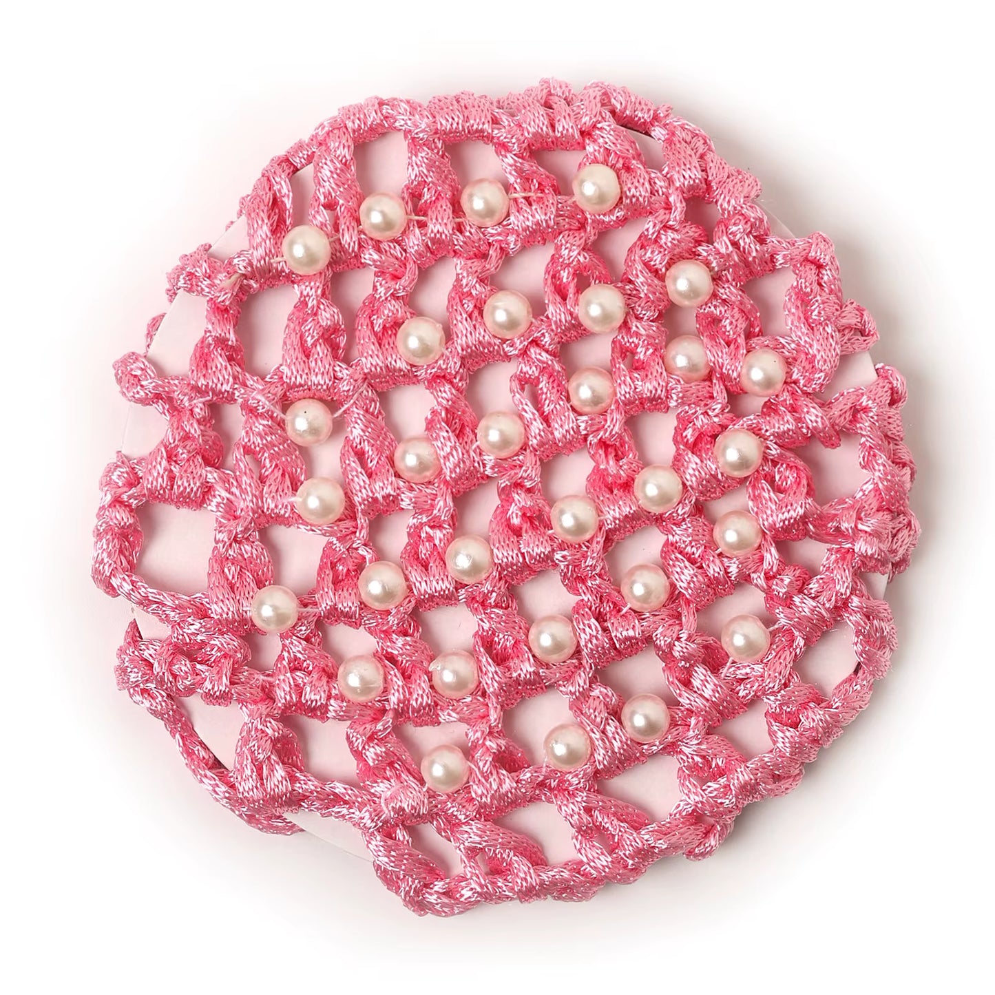 THD Crocheted Ribbon Hair Bun Net with Pearls