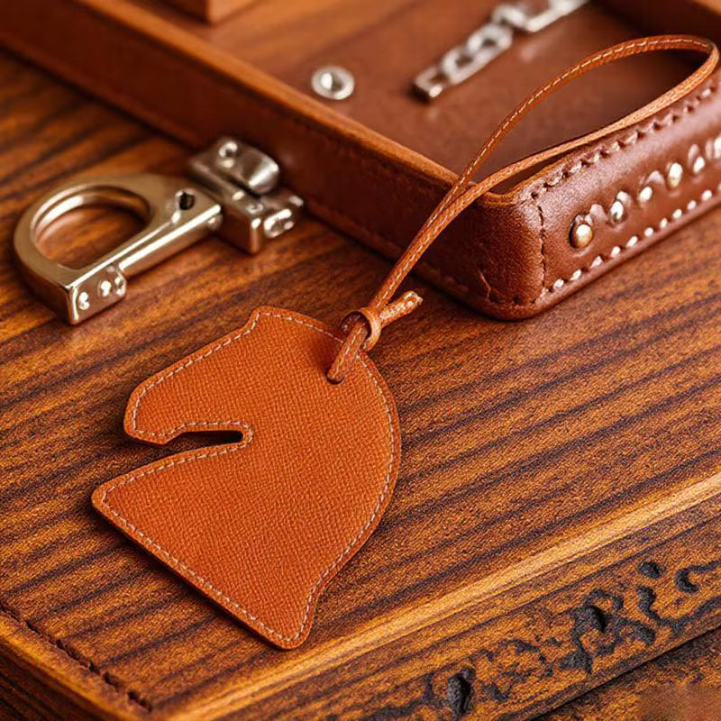 DOUG PU Leather Horse Head Bag Charm