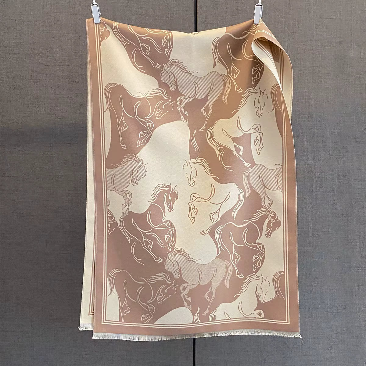 EARL Horse Design Cashmere Blend Pashmina/Shawl