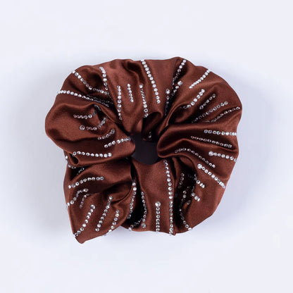 NICKY Mulberry Silk Diamond Row Scrunchie