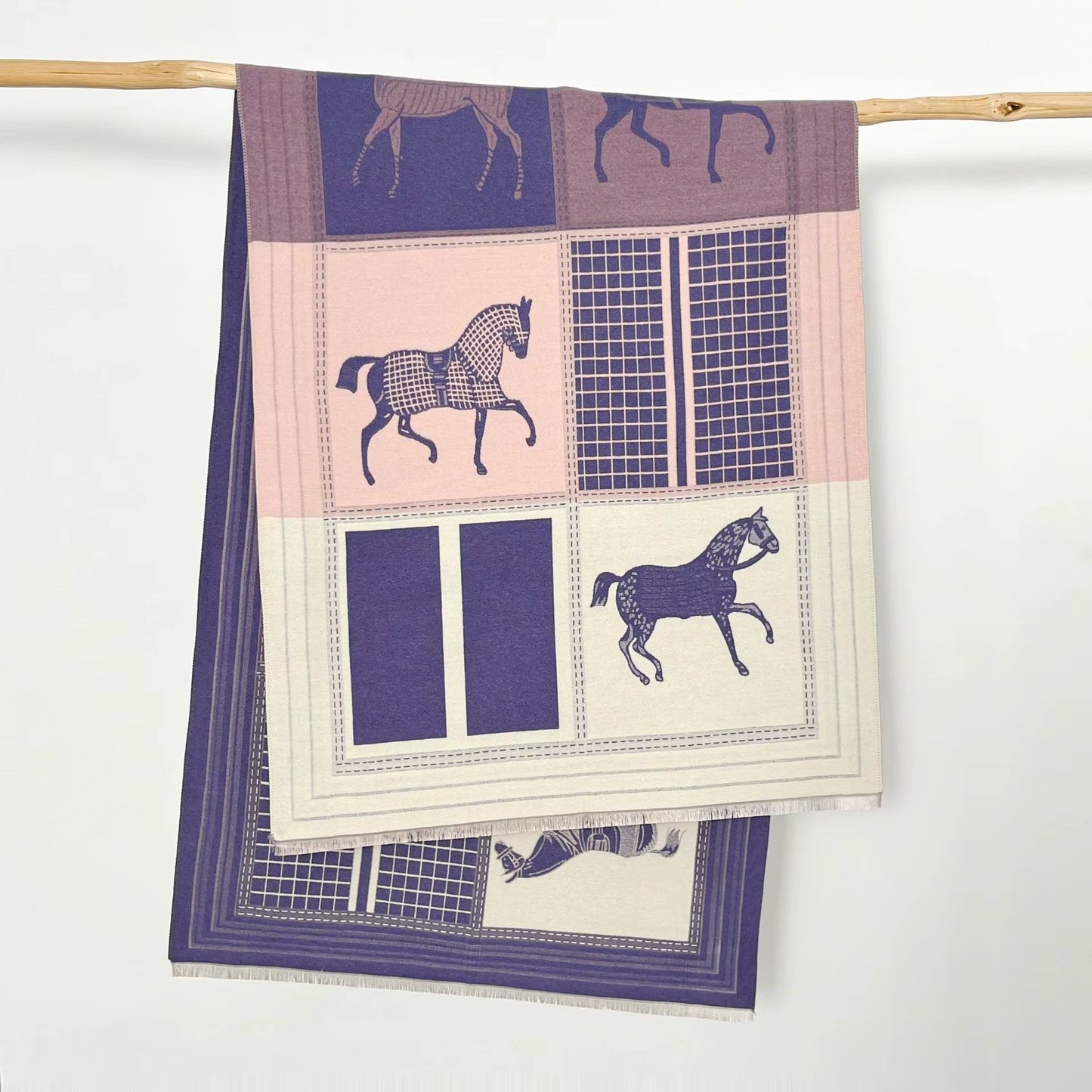 BRAD Horse Design Cashmere Blend Pashmina/Shawl