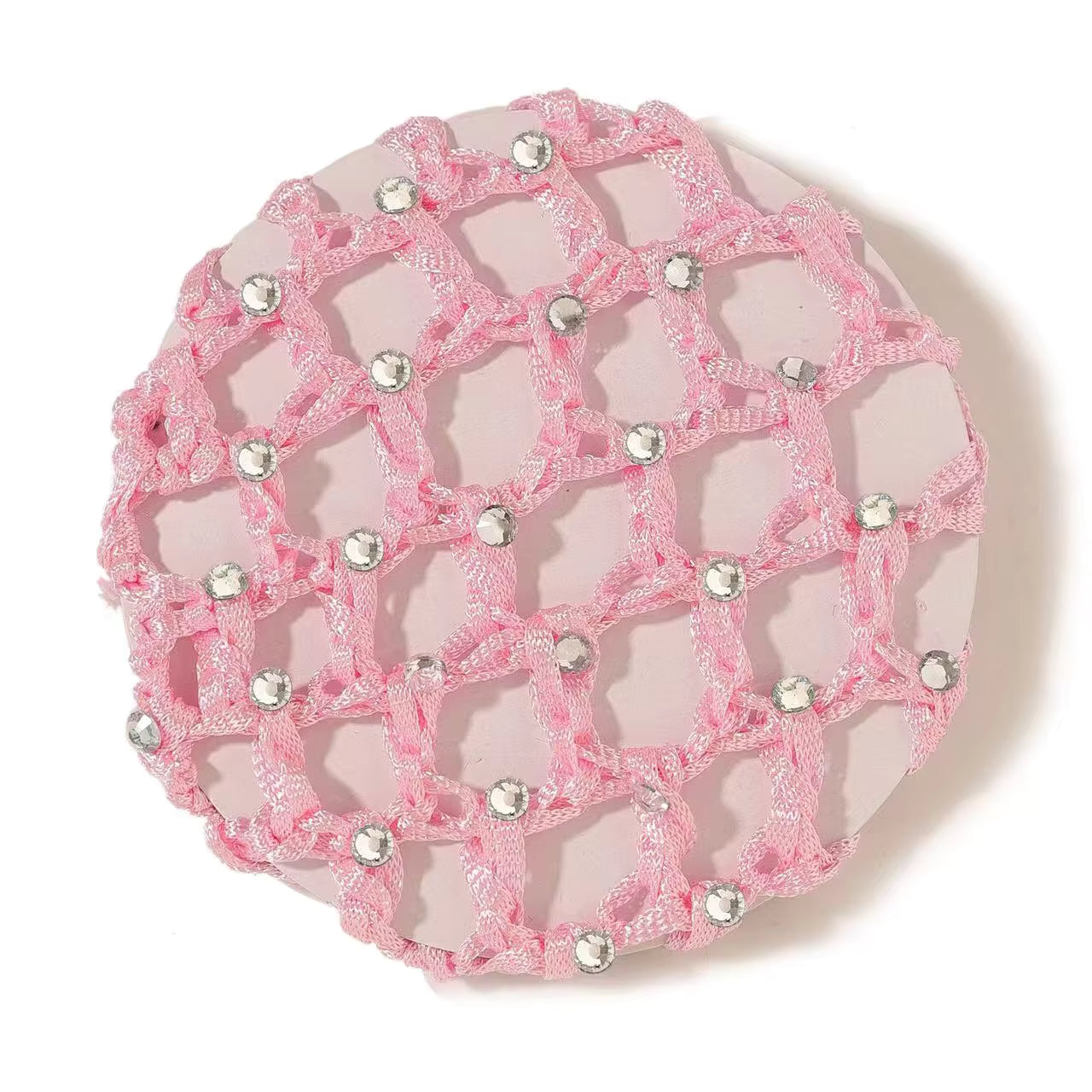 THD Crocheted Ribbon Hair Bun Net with Crystals