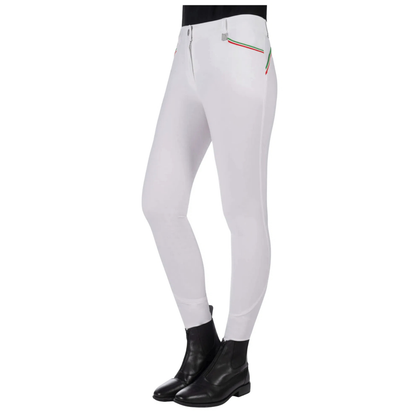 HKM Laura Garrelli Riding Breeches Full Seat - Livigno Sportive - White - Size EU36 Only