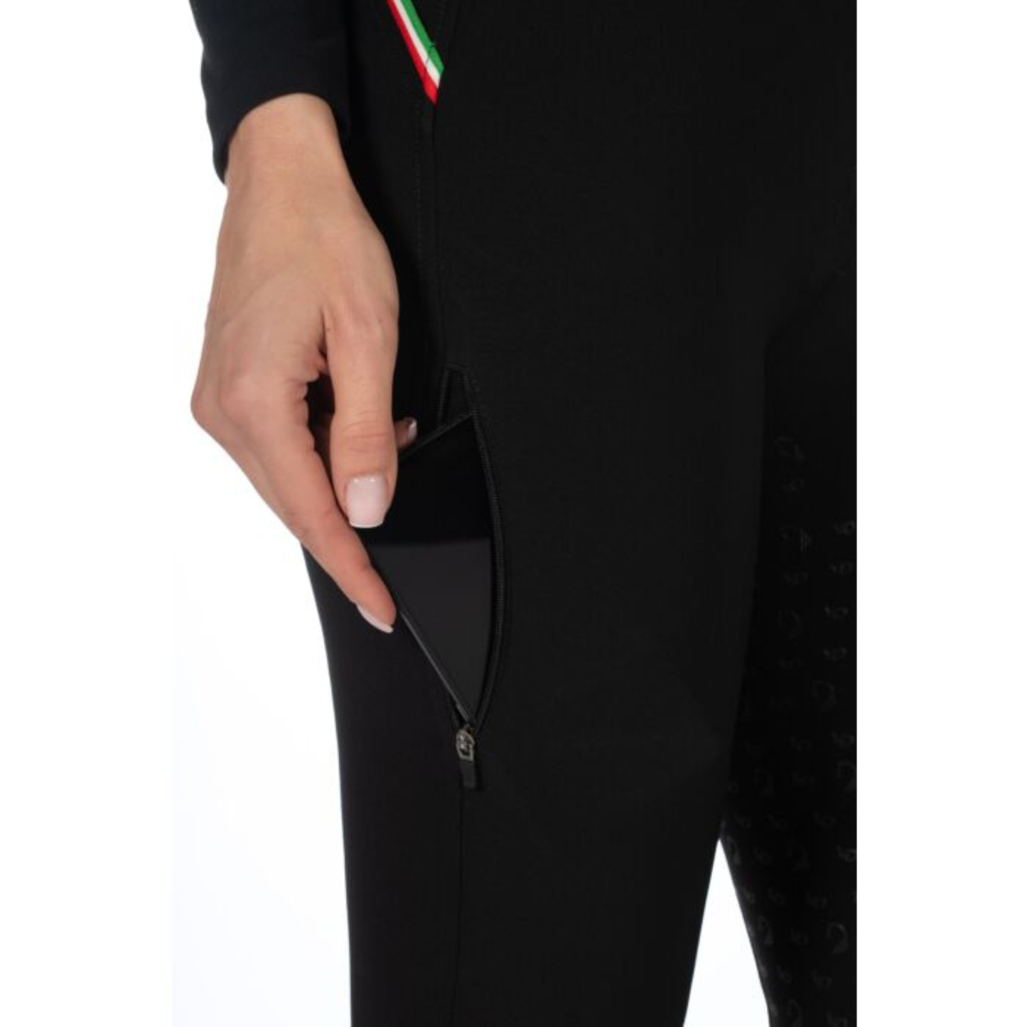 HKM Laura Garrelli Riding Breeches Full Seat - Livigno Sportive - Black - Size EU36 & EU38 Only