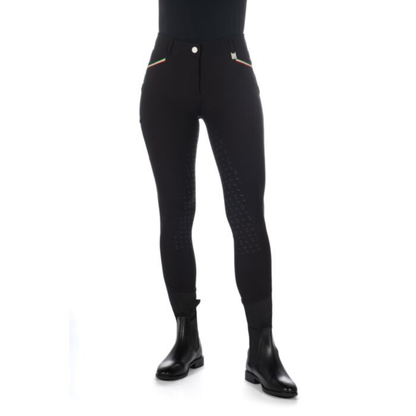 HKM Laura Garrelli Riding Breeches Full Seat - Livigno Sportive - Black - Size EU36 & EU38 Only