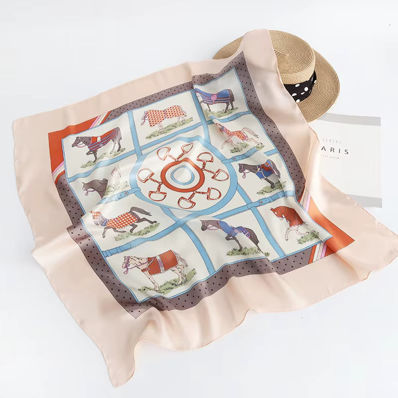 ELLE Horse Design Twill Scarf