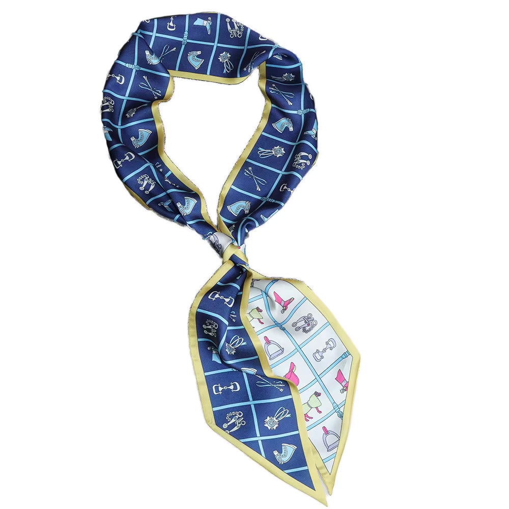 DOLLY Horse Design Silk Look Skinny Scarf