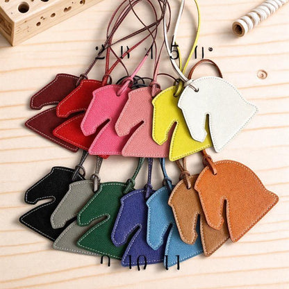 DOUG PU Leather Horse Head Bag Charm