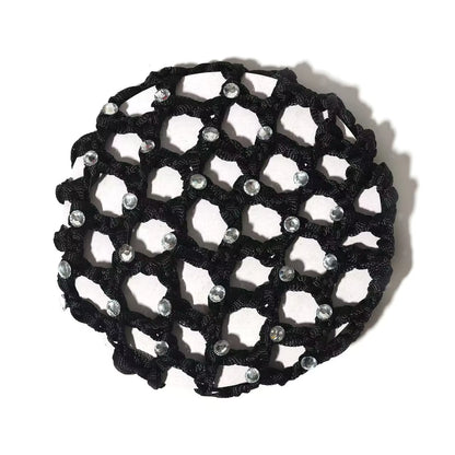 THD Crocheted Ribbon Hair Bun Net with Crystals