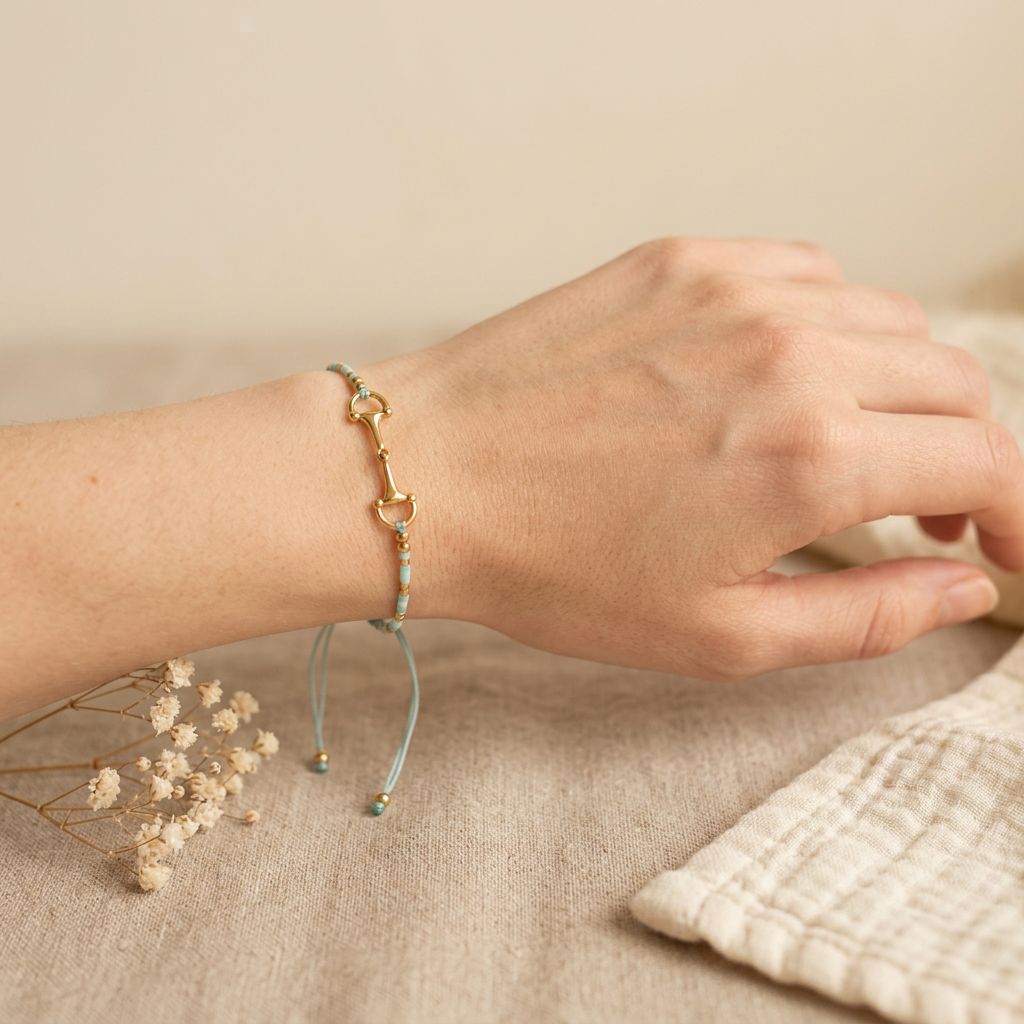 SOPHIE 18K Gold Plated Snaffle Bit Boho Adjustable Bracelet