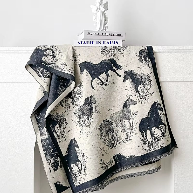 WILD HORSE Horse Design Pashmina/Shawl